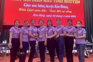 CBGV Trường MN Hiệp Cường Hưởng ứng ngày hội " Hiến máu tình nguyện" Huyện Kim Động.